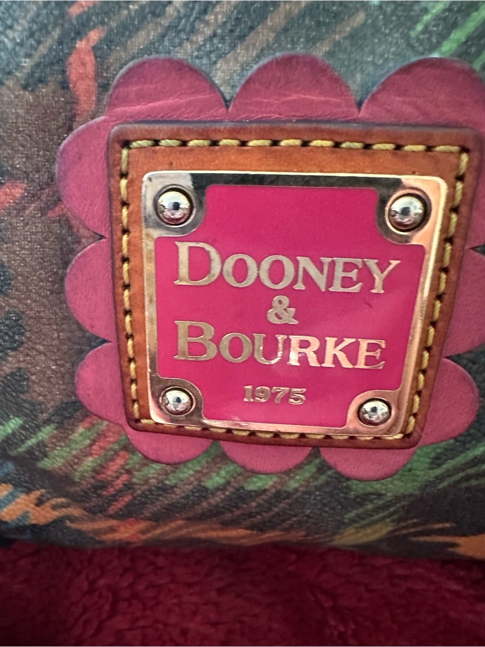 Dooney & Bourke Y2K Rainbow 🌈 Tartan Barrel Shoulder Bag with Heart Charm - Picture 10 of 14